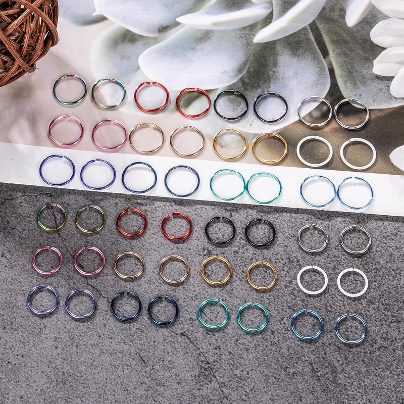 NICEIGHT 18G 20G 22G Stainless Steel Nose Rings Hoops for Women Men Cartilage Helix Earring Hoops Lip Rings Nose Piercing Jewelry - Image 3